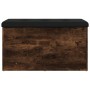 Bank mit Stauraum aus geräucherter Eiche, 82 x 42 x 45 cm von , Bänke für Hallen und Lager - Ref: Foro24-835051, Preis: 74,29...