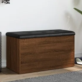 Brown oak engineered wood storage bench 82x42x45 cm by , Benches for halls and storage - Ref: Foro24-835053, Price: 73,70 €, ...