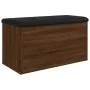 Aufbewahrungsbank aus braunem Eichenholzwerkstoff, 82 x 42 x 45 cm von , Bänke für Hallen und Lager - Ref: Foro24-835053, Pre...
