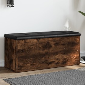 Engineered wood storage bench smoked oak 102x42x45 cm by , Benches for halls and storage - Ref: Foro24-835058, Price: 94,78 €...