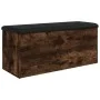 Engineered wood storage bench smoked oak 102x42x45 cm by , Benches for halls and storage - Ref: Foro24-835058, Price: 93,90 €...