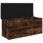 Engineered wood storage bench smoked oak 102x42x45 cm by , Benches for halls and storage - Ref: Foro24-835058, Price: 93,90 €...