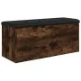 Engineered wood storage bench smoked oak 102x42x45 cm by , Benches for halls and storage - Ref: Foro24-835058, Price: 93,90 €...