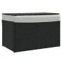 Cesto de ropa sucia con tapa ratán sintético negro 55,5x35x34cm de , Cestas para ropa - Ref: Foro24-372052, Precio: 58,25 €, ...