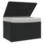 Cesto de ropa sucia con tapa ratán sintético negro 55,5x35x34cm de , Cestas para ropa - Ref: Foro24-372052, Precio: 58,25 €, ...