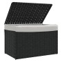 Dirty clothes basket with lid black synthetic rattan 55.5x35x34cm by , Laundry baskets - Ref: Foro24-372052, Price: 57,39 €, ...