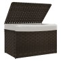 Dirty clothes basket with lid dark brown rattan 55.5x35x34cm by , Laundry baskets - Ref: Foro24-372050, Price: 46,39 €, Disco...