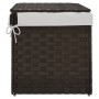 Dirty clothes basket with lid dark brown rattan 55.5x35x34cm by , Laundry baskets - Ref: Foro24-372050, Price: 46,39 €, Disco...