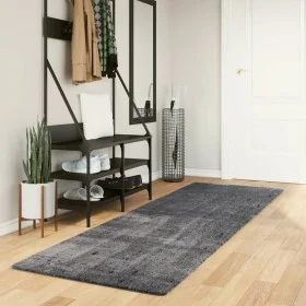 HUARTE anthrazitfarbener waschbarer weicher Kurzflorteppich 80x250 cm von , Teppiche - Ref: Foro24-374997, Preis: 59,81 €, Ra...