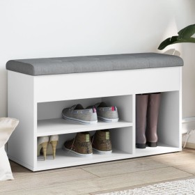 White engineered wood shoe bench 82x32x45.5 cm by , Benches for halls and storage - Ref: Foro24-835026, Price: 65,17 €, Disco...