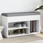White engineered wood shoe bench 82x32x45.5 cm by , Benches for halls and storage - Ref: Foro24-835026, Price: 63,53 €, Disco...