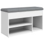 Weiße Schuhbank aus Holzwerkstoff, 82 x 32 x 45,5 cm von , Bänke für Hallen und Lager - Ref: Foro24-835026, Preis: 65,17 €, R...