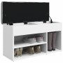 Weiße Schuhbank aus Holzwerkstoff, 82 x 32 x 45,5 cm von , Bänke für Hallen und Lager - Ref: Foro24-835026, Preis: 65,17 €, R...