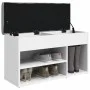 White engineered wood shoe bench 82x32x45.5 cm by , Benches for halls and storage - Ref: Foro24-835026, Price: 63,53 €, Disco...