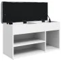 White engineered wood shoe bench 82x32x45.5 cm by , Benches for halls and storage - Ref: Foro24-835026, Price: 63,53 €, Disco...