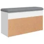 White engineered wood shoe bench 82x32x45.5 cm by , Benches for halls and storage - Ref: Foro24-835026, Price: 63,53 €, Disco...