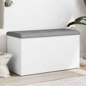White engineered wood storage bench 82x42x45 cm by , Benches for halls and storage - Ref: Foro24-835047, Price: 67,87 €, Disc...
