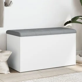 White engineered wood storage bench 82x42x45 cm by , Benches for halls and storage - Ref: Foro24-835047, Price: 67,03 €, Disc...