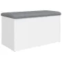 White engineered wood storage bench 82x42x45 cm by , Benches for halls and storage - Ref: Foro24-835047, Price: 67,87 €, Disc...