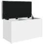 White engineered wood storage bench 82x42x45 cm by , Benches for halls and storage - Ref: Foro24-835047, Price: 67,87 €, Disc...
