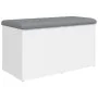 White engineered wood storage bench 82x42x45 cm by , Benches for halls and storage - Ref: Foro24-835047, Price: 67,87 €, Disc...