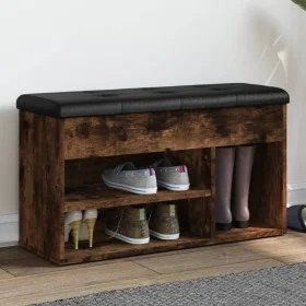 Shoe bench engineered wood smoked oak 82x32x45.5 cm by , Benches for halls and storage - Ref: Foro24-835030, Price: 74,52 €, ...