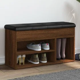 Shoe bench engineered wood oak brown 82x32x45.5 cm by , Benches for halls and storage - Ref: Foro24-835032, Price: 80,33 €, D...