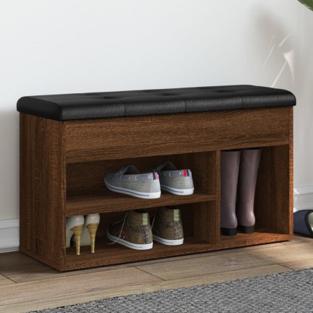 Schuhbank aus Holzwerkstoff Eiche braun 82x32x45,5 cm von , Bänke für Hallen und Lager - Ref: Foro24-835032, Preis: 81,65 €, ...