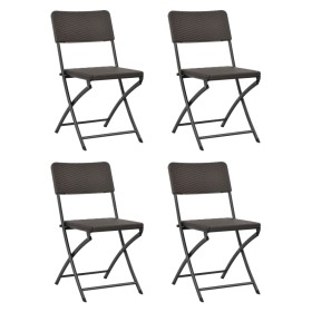 Folding garden chairs 4 units HDPE and brown steel by vidaXL, Garden chairs - Ref: Foro24-44552, Price: 173,30 €, Discount: %