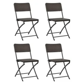 Klappbare Gartenstühle 4 Einheiten HDPE und brauner Stahl von vidaXL, Gartenstühle - Ref: Foro24-44552, Preis: 186,36 €, Raba...