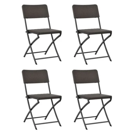 Folding garden chairs 4 units HDPE and brown steel by vidaXL, Garden chairs - Ref: Foro24-44552, Price: 186,35 €, Discount: %