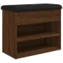 Schuhbank aus Holzwerkstoff Eiche braun 62x32x50 cm von , Bänke für Hallen und Lager - Ref: Foro24-835102, Preis: 61,46 €, Ra...