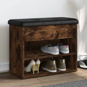 Shoe bench engineered wood smoked oak 62x32x50 cm by , Benches for halls and storage - Ref: Foro24-835100, Price: 60,90 €, Di...