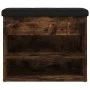 Shoe bench engineered wood smoked oak 62x32x50 cm by , Benches for halls and storage - Ref: Foro24-835100, Price: 60,89 €, Di...