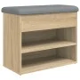 Shoe bench engineered wood Sonoma oak 62x32x50 cm by , Benches for halls and storage - Ref: Foro24-835098, Price: 57,20 €, Di...