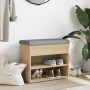 Shoe bench engineered wood Sonoma oak 62x32x50 cm by , Benches for halls and storage - Ref: Foro24-835098, Price: 57,95 €, Di...