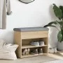 Shoe bench engineered wood Sonoma oak 62x32x50 cm by , Benches for halls and storage - Ref: Foro24-835098, Price: 57,20 €, Di...