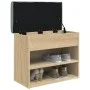 Shoe bench engineered wood Sonoma oak 62x32x50 cm by , Benches for halls and storage - Ref: Foro24-835098, Price: 57,20 €, Di...
