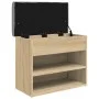 Shoe bench engineered wood Sonoma oak 62x32x50 cm by , Benches for halls and storage - Ref: Foro24-835098, Price: 57,20 €, Di...