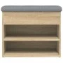 Shoe bench engineered wood Sonoma oak 62x32x50 cm by , Benches for halls and storage - Ref: Foro24-835098, Price: 57,20 €, Di...