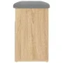 Shoe bench engineered wood Sonoma oak 62x32x50 cm by , Benches for halls and storage - Ref: Foro24-835098, Price: 57,20 €, Di...