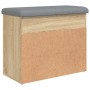 Shoe bench engineered wood Sonoma oak 62x32x50 cm by , Benches for halls and storage - Ref: Foro24-835098, Price: 57,95 €, Di...