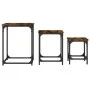 Stackable coffee tables 3 pieces engineered wood smoke oak by , Coffee table - Ref: Foro24-838925, Price: 39,16 €, Discount: %