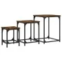 Stackable coffee tables 3 pieces engineered wood smoke oak by , Coffee table - Ref: Foro24-838925, Price: 39,16 €, Discount: %
