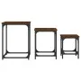 Stackable coffee tables 3 pieces engineered wood brown oak by , Coffee table - Ref: Foro24-838927, Price: 40,40 €, Discount: %