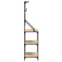 Kitchen shelving with hooks 4 levels engineered oak wood by , Kitchen utensil containers - Ref: Foro24-838959, Price: 75,14 €...