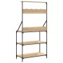 Kitchen shelving with hooks 4 levels engineered oak wood by , Kitchen utensil containers - Ref: Foro24-838959, Price: 75,14 €...
