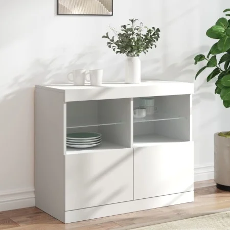 Sideboard with white LED lights 81x37x67 cm by , Sideboards - Ref: Foro24-836658, Price: 74,67 €, Discount: %
