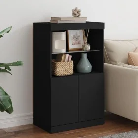 Sideboard mit LED-Leuchten schwarz 60,5x37x100 cm von , Sideboards - Ref: Foro24-836666, Preis: 78,92 €, Rabatt: %