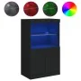 Sideboard with LED lights black 60.5x37x100 cm by , Sideboards - Ref: Foro24-836666, Price: 78,92 €, Discount: %